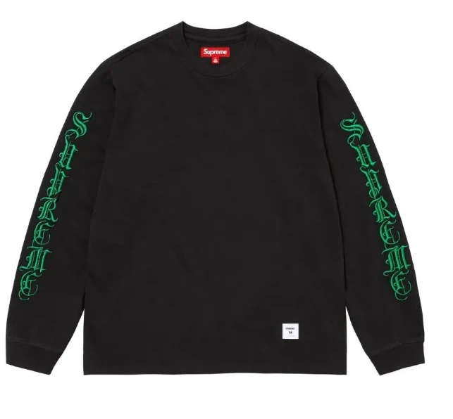 Gothic LS Sleeve English and Long FW24 TEE OLD S-XL Black White 0903